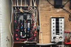 Before during and after of an electrical circuit breaker panel upgrade with a generator setup