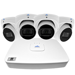 8 Channels 4K NVR Supports Up To 8 Cameras 4 Cameras 4 x 8MP IP Audio Turret Cameras