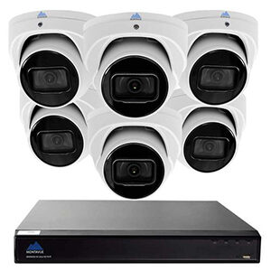 8 Channel Ultra HD 4K Security Camera System featuring 6 4K Starlight AI Audio Turret Cameras
