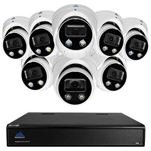 8 Channel Commercial Grade 4K Security Camera System featuring 8 4K Starlight SMD Active Deterrence Audio Turret Cameras