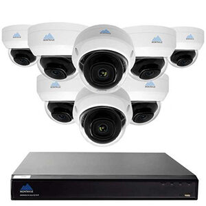 Ultra HD 4K 8 Channel Security System featuring 8 Real-Time 4K IP Vandal Dome Cameras