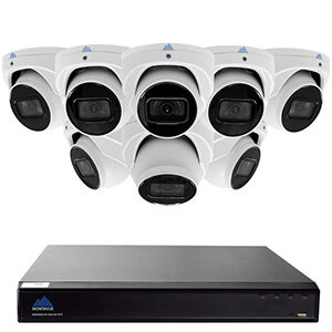 16 Channels 4K NVR Supports Up To 16 Cameras 8 Cameras 8 x 8MP IP Turret Cameras