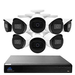 16 Channels 4K NVR Supports Up To 16 Cameras 8 Cameras 8 x 8MP IP Bullet Cameras
